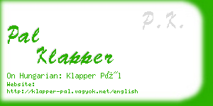 pal klapper business card